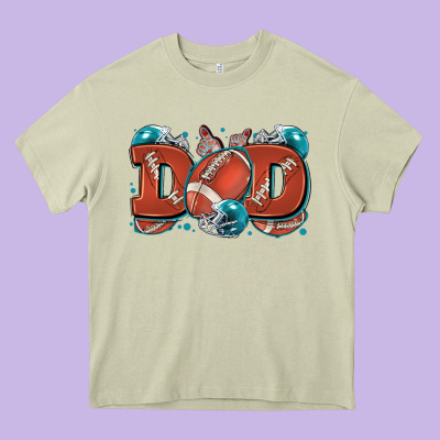 Dad American Football Heavy Core Tee Designed By Zillion Design Studio