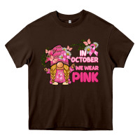 Chocolate Brown in october we wear pink gnome Heavy Core Tee - BarkalooDesign