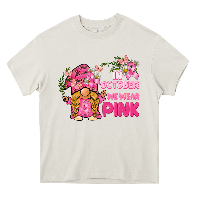 In October We Wear Pink Gnome Heavy Core Tee by BarkalooDesign | Teevron