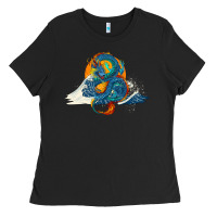 Blue Dragon Ocean Waves And Sun Ladies Tee | Teevron