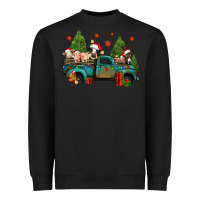 Black christmas farm animals truck Heavyweight Sweatshirt - Jasminsmagicworld