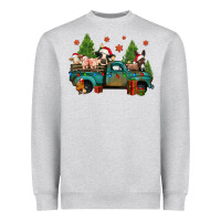 Heather Grey christmas farm animals truck Heavyweight Sweatshirt - Jasminsmagicworld