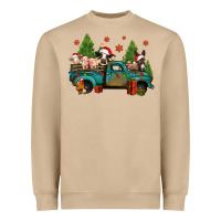 Mushroom christmas farm animals truck Heavyweight Sweatshirt - Jasminsmagicworld