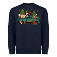 Navy christmas farm animals truck Heavyweight Sweatshirt - Jasminsmagicworld