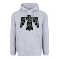 Heather Grey Black Aztec Thunderbird Heavyweight Hoodie - Bettercallsaul