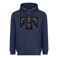 Navy Black Aztec Thunderbird Heavyweight Hoodie - Bettercallsaul