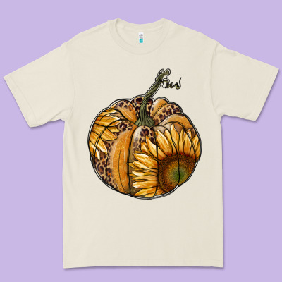 Sunflower Pumpkin Premium Tee Designed By Ranaportraitstore