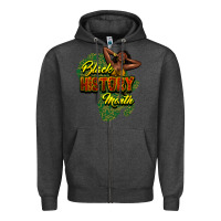 Charcoal Heather black history month Zipper Hoodie - NancyCooperArtShop