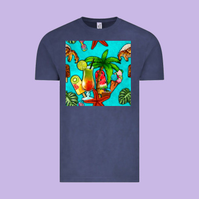Summer Drinks And Ice Cream Vintage Tee Designed By Bundleandbundleshop
