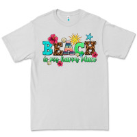 Dove Grey beach is my happy place Premium Tee - AdoDesignShop