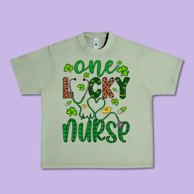Leopard Glitter One Lucky Nurse Urban Heavy Tee Designed By Artiststas