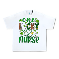 White Leopard Glitter One Lucky Nurse Urban Heavy Tee - Artiststas