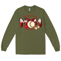 Army Green baseball mom Long Sleeve Tee - MaliasSmallBusiness