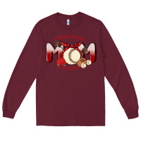 Burgundy baseball mom Long Sleeve Tee - MaliasSmallBusiness