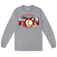 Heather Grey baseball mom Long Sleeve Tee - MaliasSmallBusiness