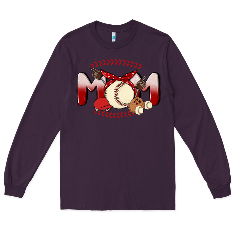 Baseball Mom Long Sleeve Tee by MaliasSmallBusiness | Teevron
