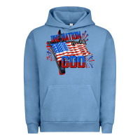 Pigment Pebble Blue One nation under god 4th of july Urban Hoodie - CowGirlArtShop