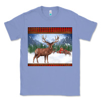 Colony Blue christmas reindeer red barn country farm christmas Classic Tee - BarkalooDesign