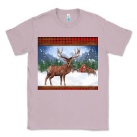 Lilac christmas reindeer red barn country farm christmas Classic Tee - BarkalooDesign