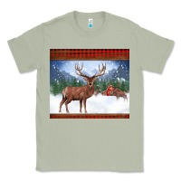 Matcha christmas reindeer red barn country farm christmas Classic Tee - BarkalooDesign
