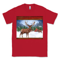 Red christmas reindeer red barn country farm christmas Classic Tee - BarkalooDesign