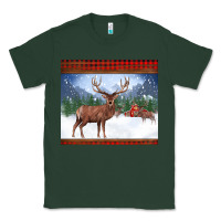 Sports Green christmas reindeer red barn country farm christmas Classic Tee - BarkalooDesign