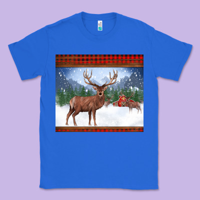 Christmas Reindeer Red Barn Country Farm Christmas Classic Tee Designed By Barkaloodesign