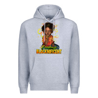 Heather Grey feeling blacknificent Premium Hoodie - NancyCooperArtShop
