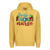 Antique Gold santa s favorite nurse Premium Hoodie - JahusDesignShop