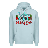 Blue Mist santa s favorite nurse Premium Hoodie - JahusDesignShop