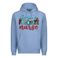 Colony Blue santa s favorite nurse Premium Hoodie - JahusDesignShop