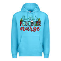 Ocean Blue santa s favorite nurse Premium Hoodie - JahusDesignShop
