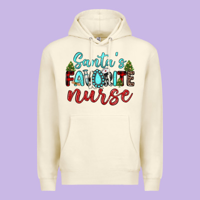 Santa S Favorite Nurse Premium Hoodie Designed By Jahusdesignshop
