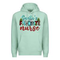 Seafoam santa s favorite nurse Premium Hoodie - JahusDesignShop