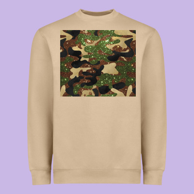 Camouflage Glitter Heavyweight Sweatshirt Designed By Barkaloodesign