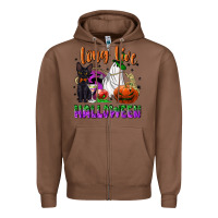 Chestnut long live halloween Zipper Hoodie - NancyCooperArtShop