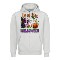Dove Grey long live halloween Zipper Hoodie - NancyCooperArtShop