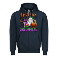 Navy long live halloween Zipper Hoodie - NancyCooperArtShop