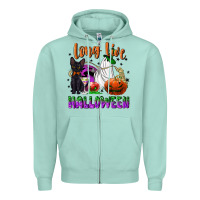 Seafoam long live halloween Zipper Hoodie - NancyCooperArtShop