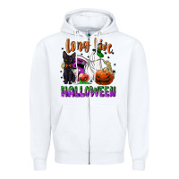 White long live halloween Zipper Hoodie - NancyCooperArtShop