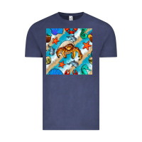 Vintage Denim sea animals Vintage Tee - BundleAndBundleShop