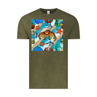 Vintage Olive sea animals Vintage Tee - BundleAndBundleShop