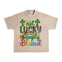 French Oak Western St. Patrick's Day Cross Not Lucky Simply Blessed Urban Heavy Tee - Artiststas