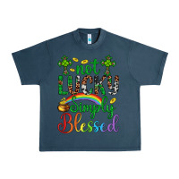 Midnight Navy Western St. Patrick's Day Cross Not Lucky Simply Blessed Urban Heavy Tee - Artiststas