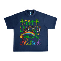 Navy Western St. Patrick's Day Cross Not Lucky Simply Blessed Urban Heavy Tee - Artiststas