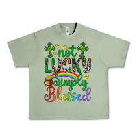 Oil Green Western St. Patrick's Day Cross Not Lucky Simply Blessed Urban Heavy Tee - Artiststas