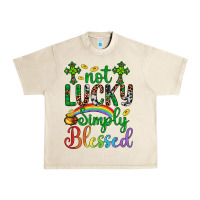 Sandshell Western St. Patrick's Day Cross Not Lucky Simply Blessed Urban Heavy Tee - Artiststas