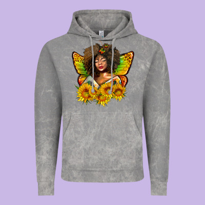 Butterfly Afro Woman Juneteenth Vintage Hoodie Designed By Adodesignshop