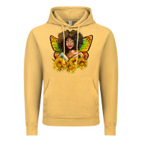 Vintage Mustard butterfly afro woman juneteenth Vintage Hoodie - AdoDesignShop