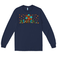 Navy thankful turkey Long Sleeve Tee - JahusDesignShop